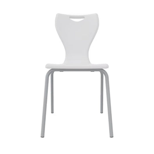 White Classic Polypropylene Anti-Tilt School Chair - Size 4 - Ages 8-11