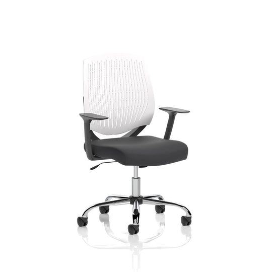 Durable White Medium Back Task Operator Office Chair