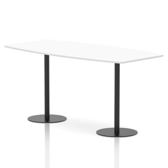8-Person White High Gloss Writable Boardroom Table on 1145mm High Legs
