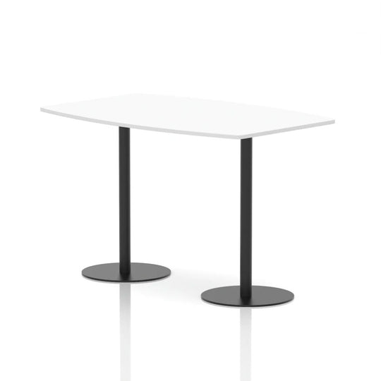 6-Person White High Gloss Writable Boardroom Table on 1145mm High Legs