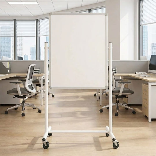 Non-Magnetic Mobile Whiteboard - Portrait 600 x 900mm - Space Saving