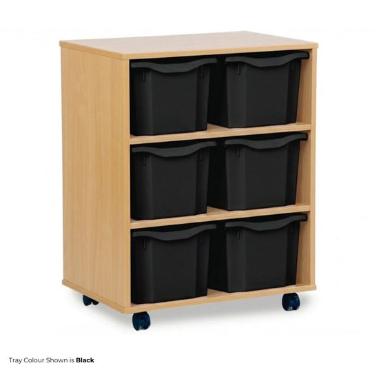 Mobile Beech Storage Unit with 6 Triple Trays