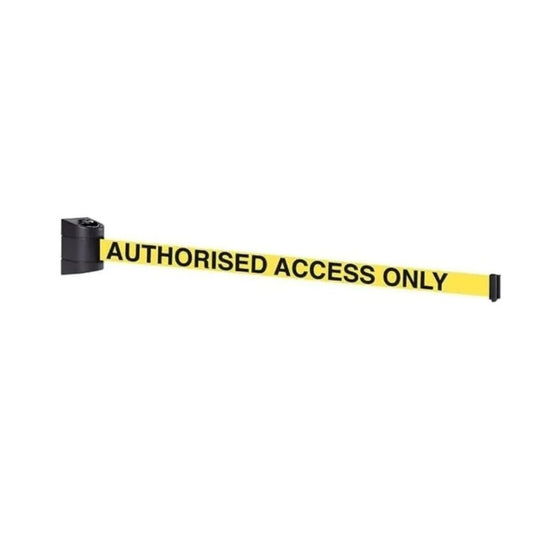 Q-Line Black Wall Barrier 4.6m Yellow 'Authorised Access Only' (BQLW106) | Security
