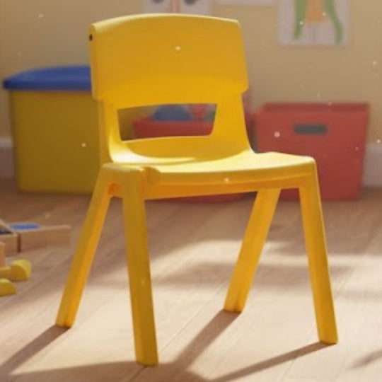 Yellow Postura+ Ergonomic One Piece Classroom Chair - 3-4 Years